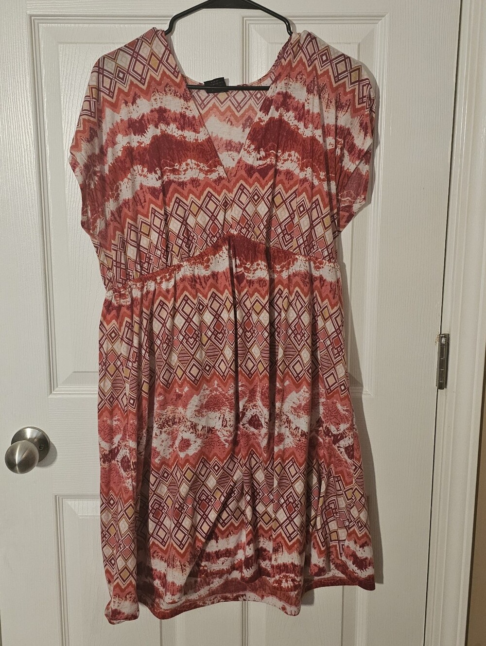 Faded Glory Red Short Sleeve Midi Dress